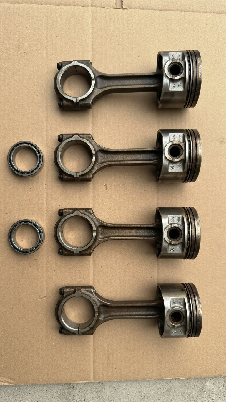 Jeu de 4 Bielles et Pistons avec Coussinets (Pièce d'Origine) Volkswagen