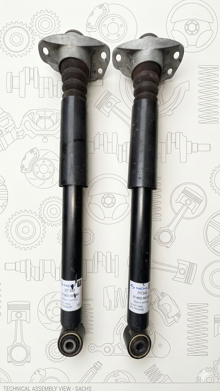 Paire d'Amortisseurs Arrière Complets avec Coupelles (Sachs) - Pièce d'Occasion Volkswagen