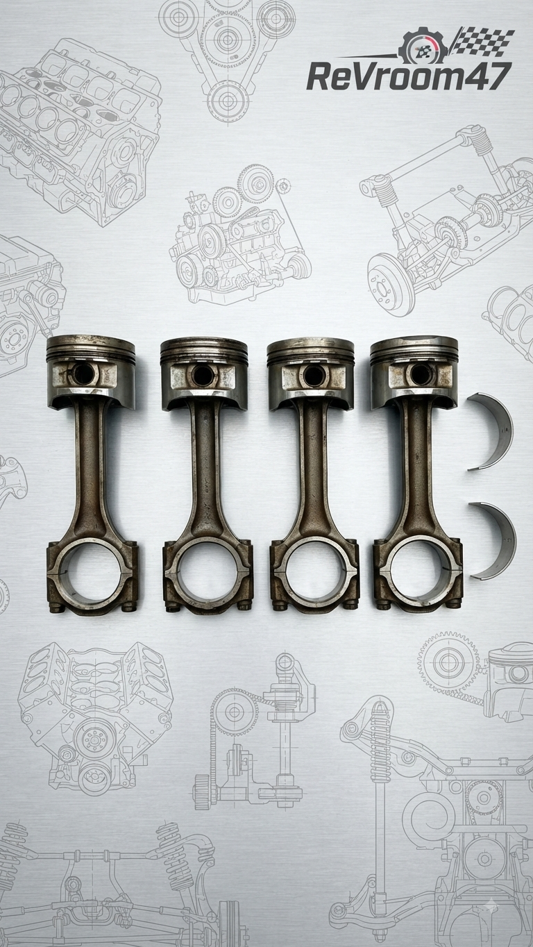 Jeu de 4 Bielles et Pistons avec Coussinets (Pièce d'Origine) Volkswagen