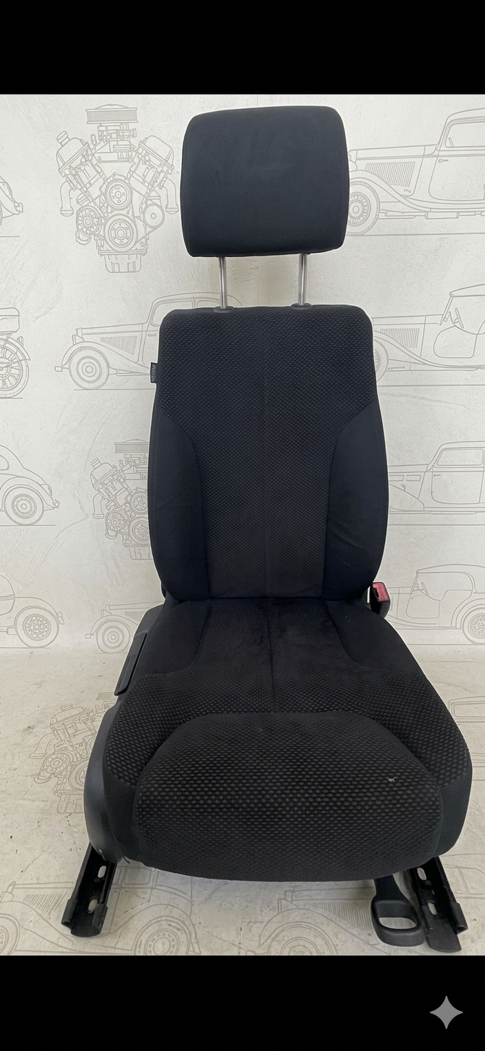 Siège Avant Conducteur Complet en Tissu Noir - Pièce d'Occasion Volkswagen