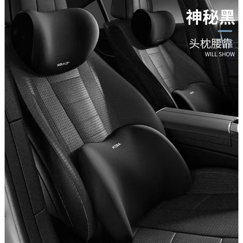 Car Headrest Neck Pillow Lumbar Pillow Car Pillow Car Neck Pillow Memory Seat Backrest Waist suit Cushion